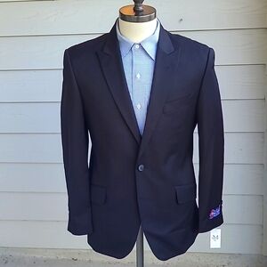 ENGLISH LAUNDRY‎ Classic Collection Black Plaid Cotton Blend Sz 40 S Sport Coat